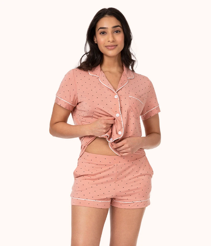 The All-Day Lounge Short: Pepper Dot/Shell Pink 1 The All-Day Lounge Short: Pepper Dot/Shell Pink