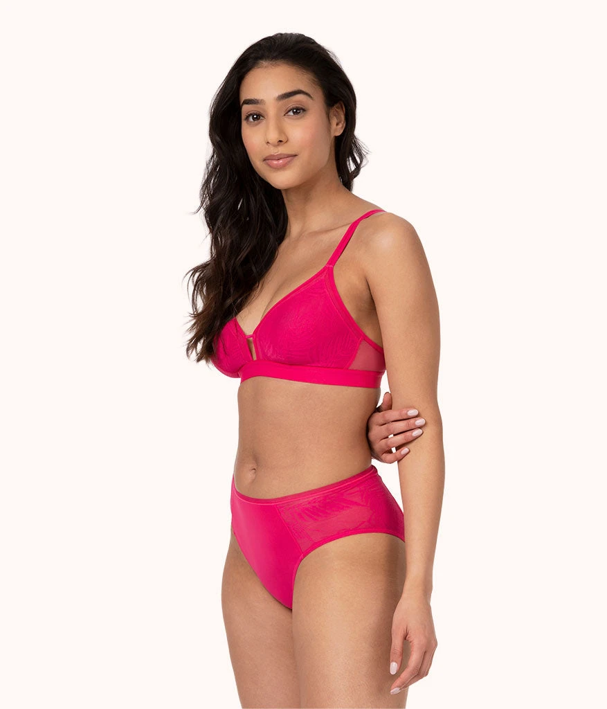 The Smooth Lace High Waist Bikini: Magenta 1 The Smooth Lace High Waist Bikini: Magenta