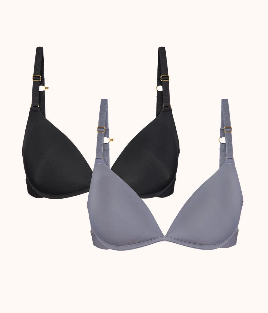 The Deep V No-Wire Push-Up Bundle: Jet Black/Smoke 1 The Deep V No-Wire Push-Up Bundle: Jet Black/Smoke