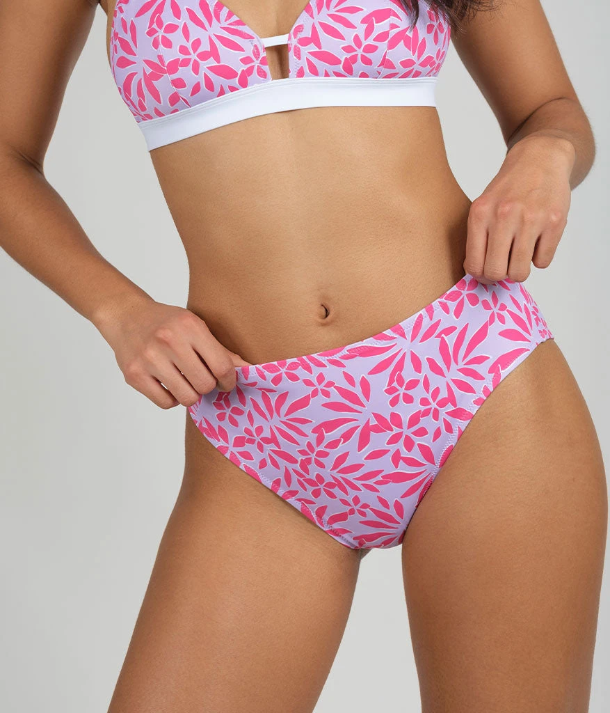 The Swim High Waist Bikini Bottom: Retro Palm Print 2 The Swim High Waist Bikini Bottom: Retro Palm Print - Image 2