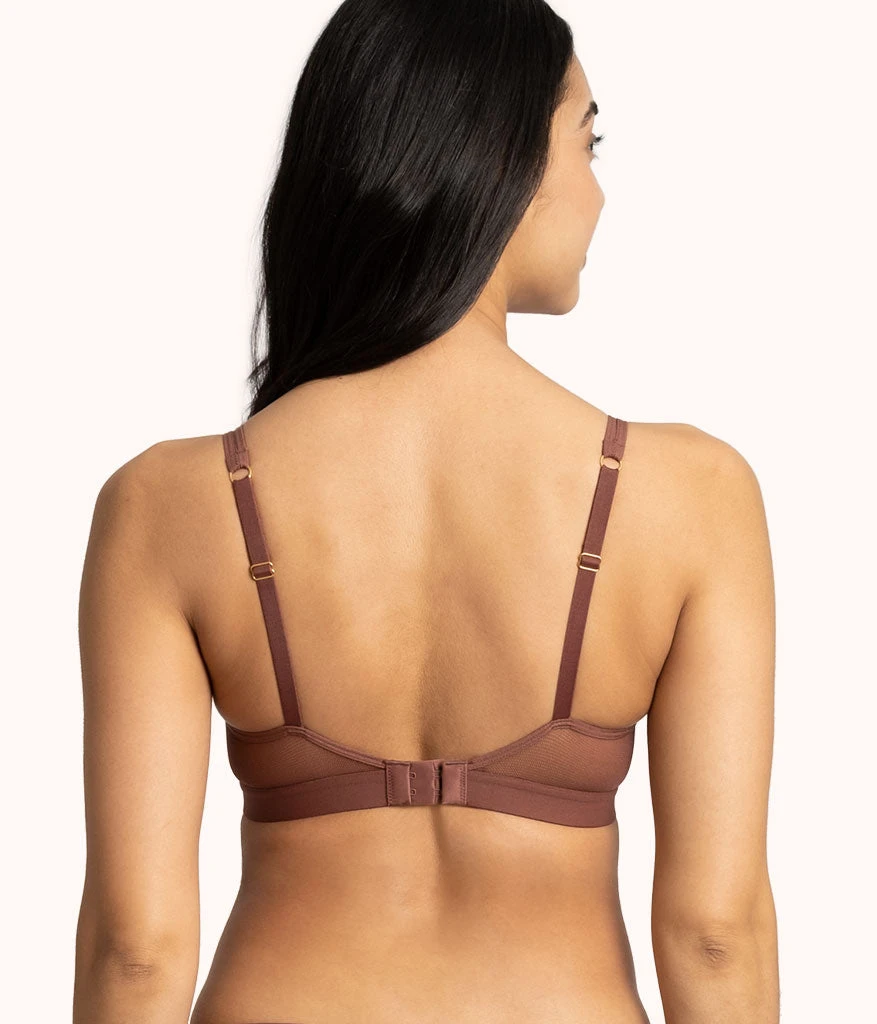The Mesh Trim Padded Bralette: Umber 3 The Mesh Trim Padded Bralette: Umber - Image 3