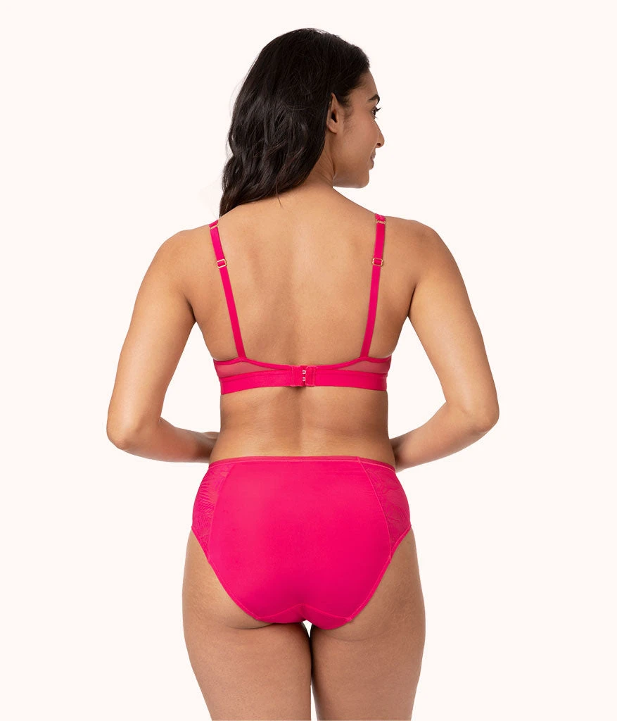 The Smooth Lace High Waist Bikini: Magenta 3 The Smooth Lace High Waist Bikini: Magenta - Image 3