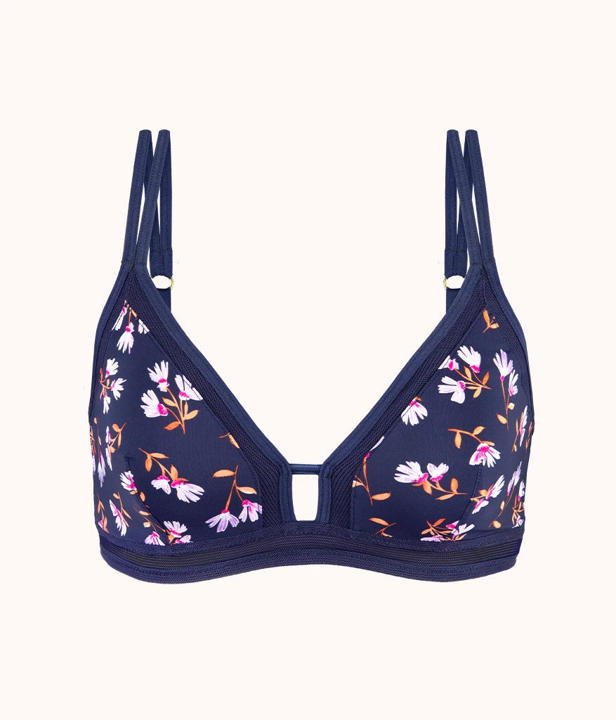 The Mesh Trim Bralette: Navy Daisy 4 The Mesh Trim Bralette: Navy Daisy - Image 4
