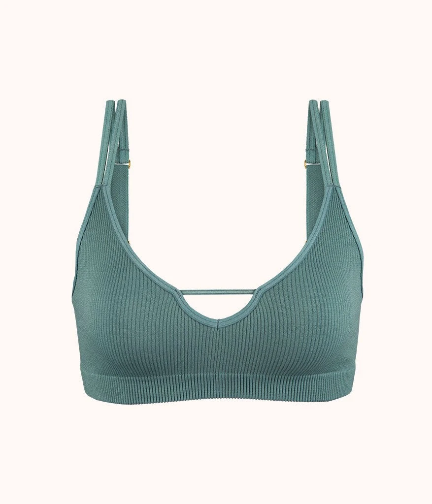 The Skinny-Strap Seamless Bralette: Harbor Green 4 The Skinny-Strap Seamless Bralette: Harbor Green - Image 4