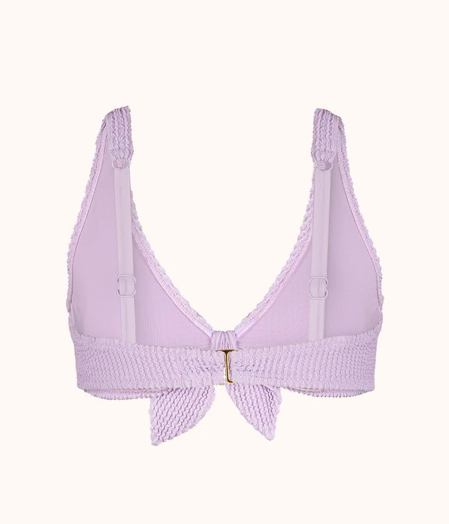 The Swim Ruched Plunge Bralette: Lilac 5 The Swim Ruched Plunge Bralette: Lilac - Image 5