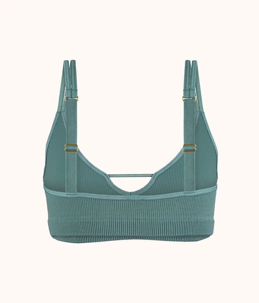 The Skinny-Strap Seamless Bralette: Harbor Green 5 The Skinny-Strap Seamless Bralette: Harbor Green - Image 5