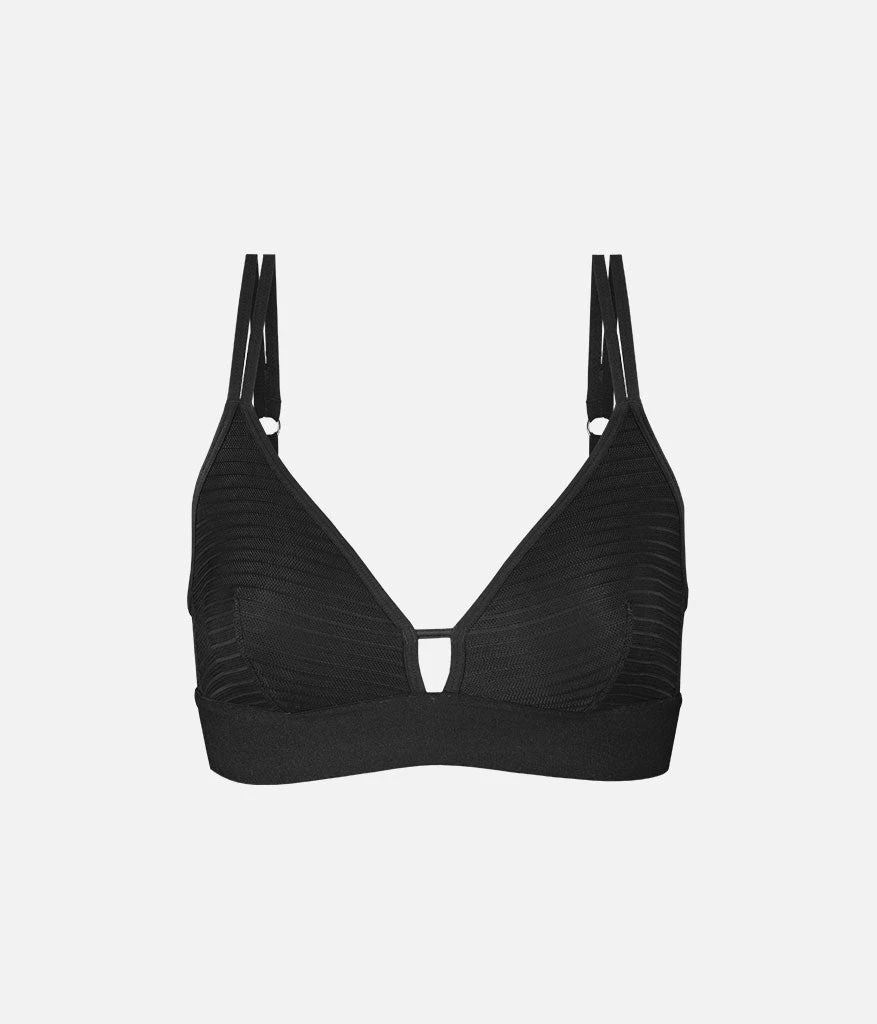 The Stripe Mesh Bralette: Jet Black 5 The Stripe Mesh Bralette: Jet Black - Image 5