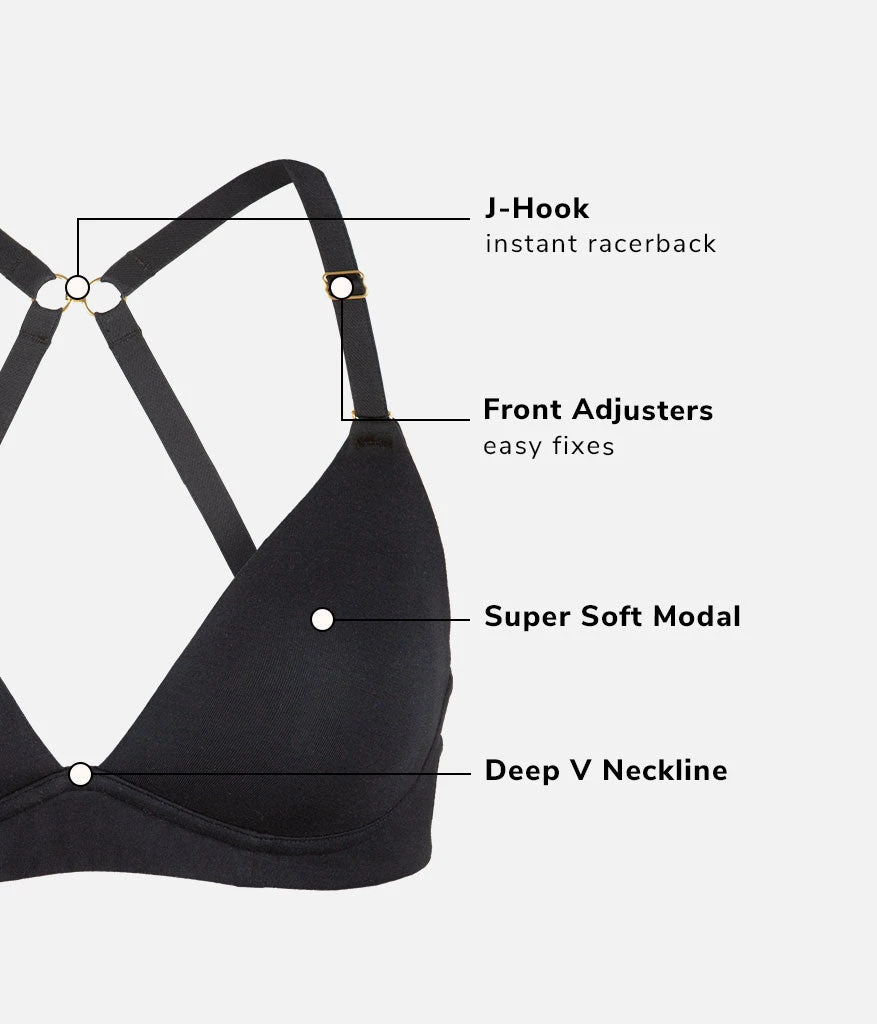 The All-Day Plunge No-Wire Bra: Jet Black - Image 9