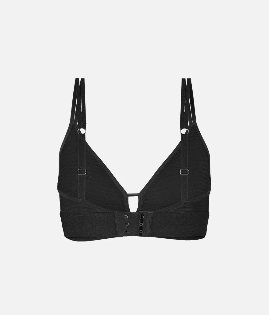 The Stripe Mesh Bralette: Jet Black 6 The Stripe Mesh Bralette: Jet Black - Image 6