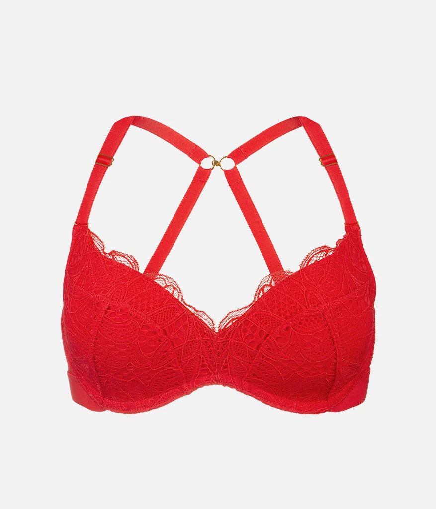 The Lace No-Wire Push-Up: Tomato Red 7 The Lace No-Wire Push-Up: Tomato Red - Image 7